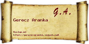 Gerecz Aranka névjegykártya